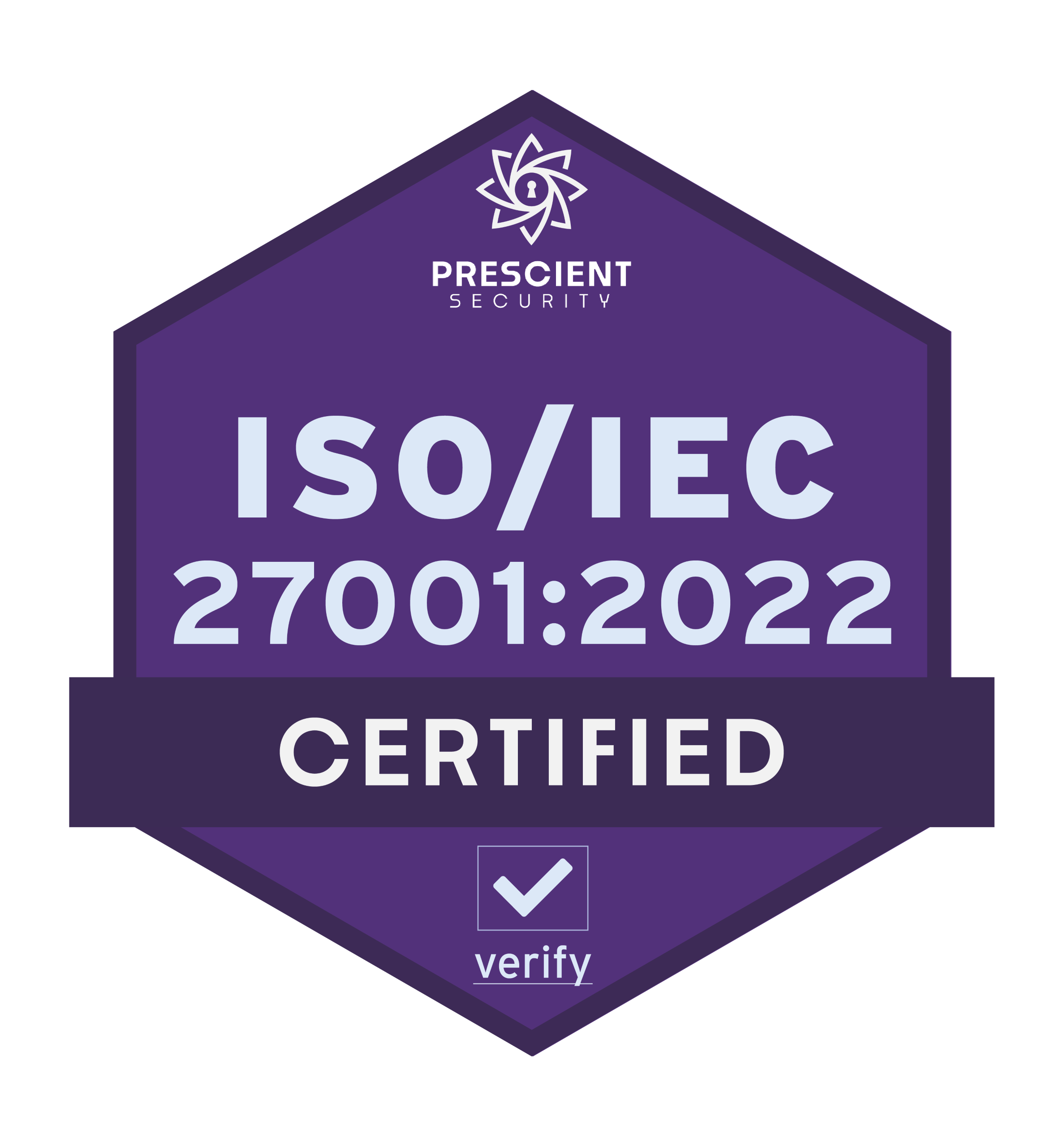 ISO/IEC 27001:2022 certified by Prescient Security